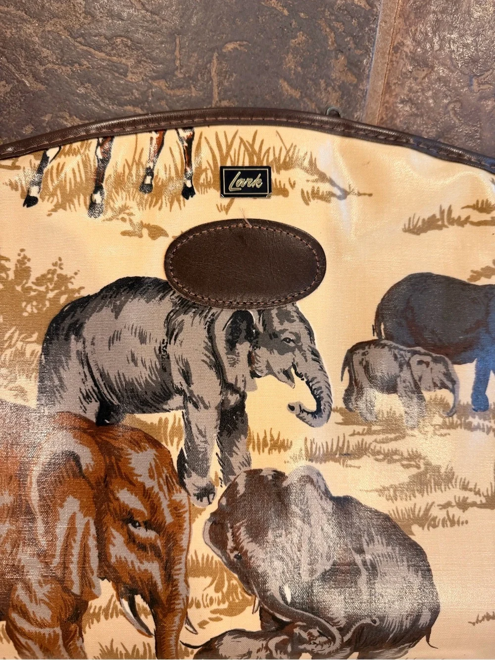 Rare Vintage 1970s Lark Abercrombie & Fitch Safari Print Garment Travel Bag
